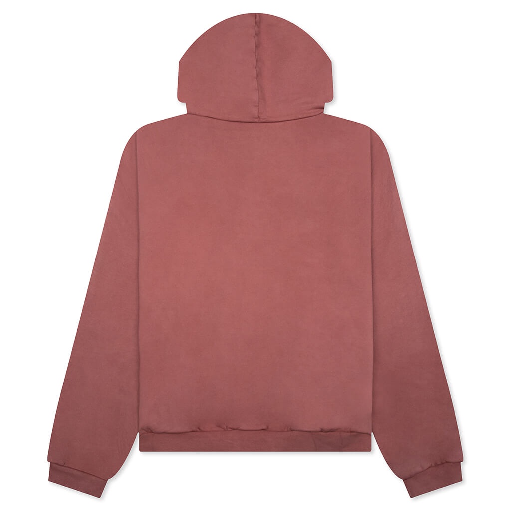 HEAVY FLEECE HOODIE - CRIMSON - 2