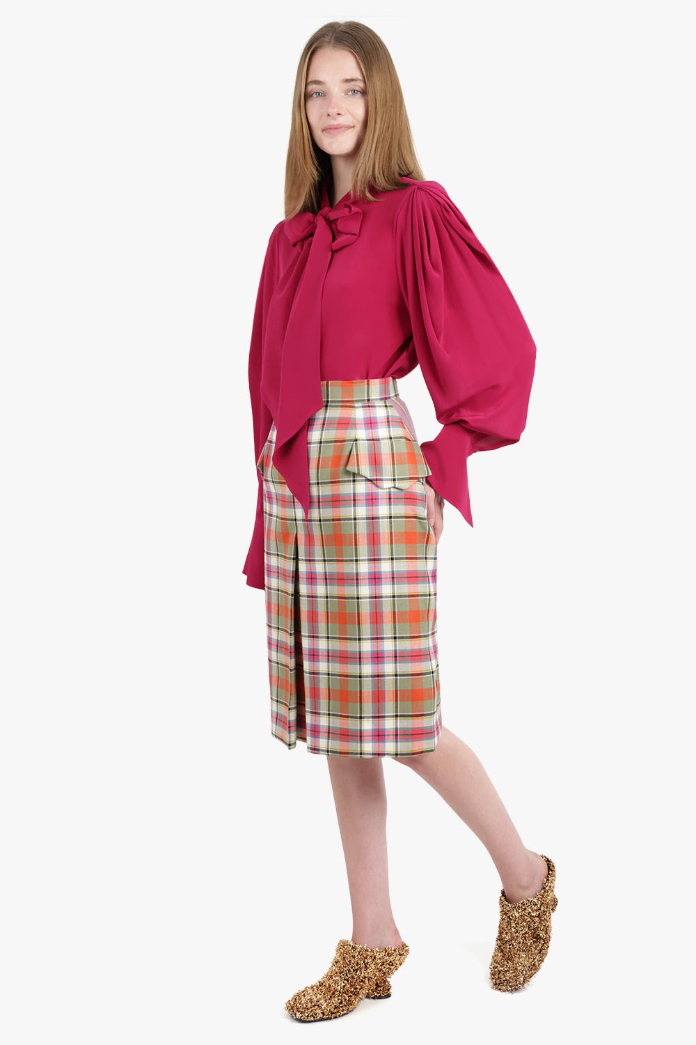 WAISTCOAT TARTAN MIDI SKIRT | MULTI - 2