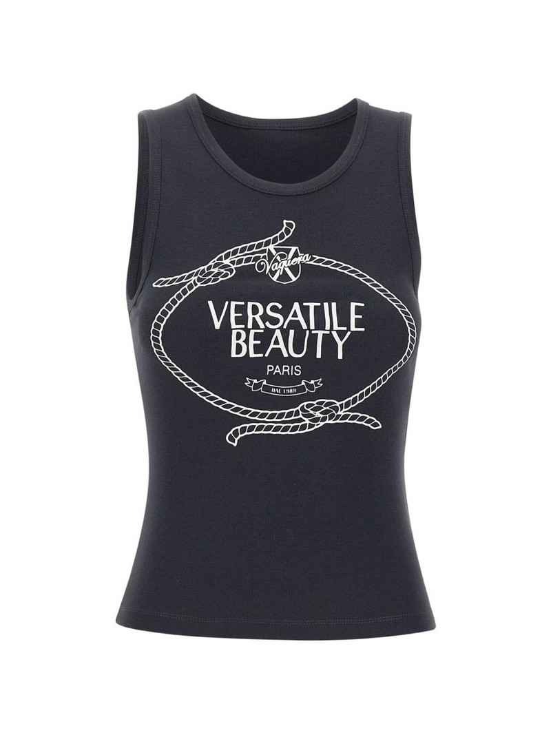 logo-print cotton top 1