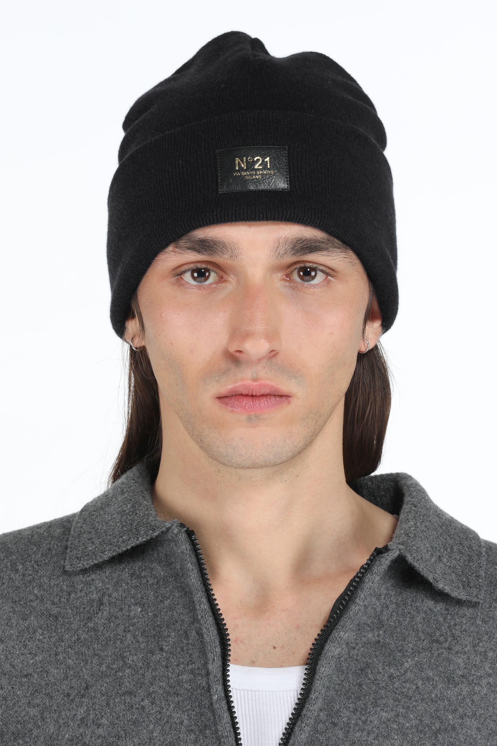 LOGO-PATCH WOOL BEANIE - 1