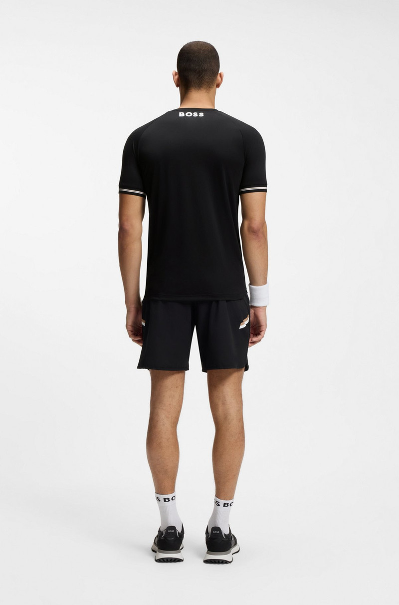 SLIM-FIT T-SHIRT IN STRUCTURED FABRIC WITH CONTRAST DETAILS 5