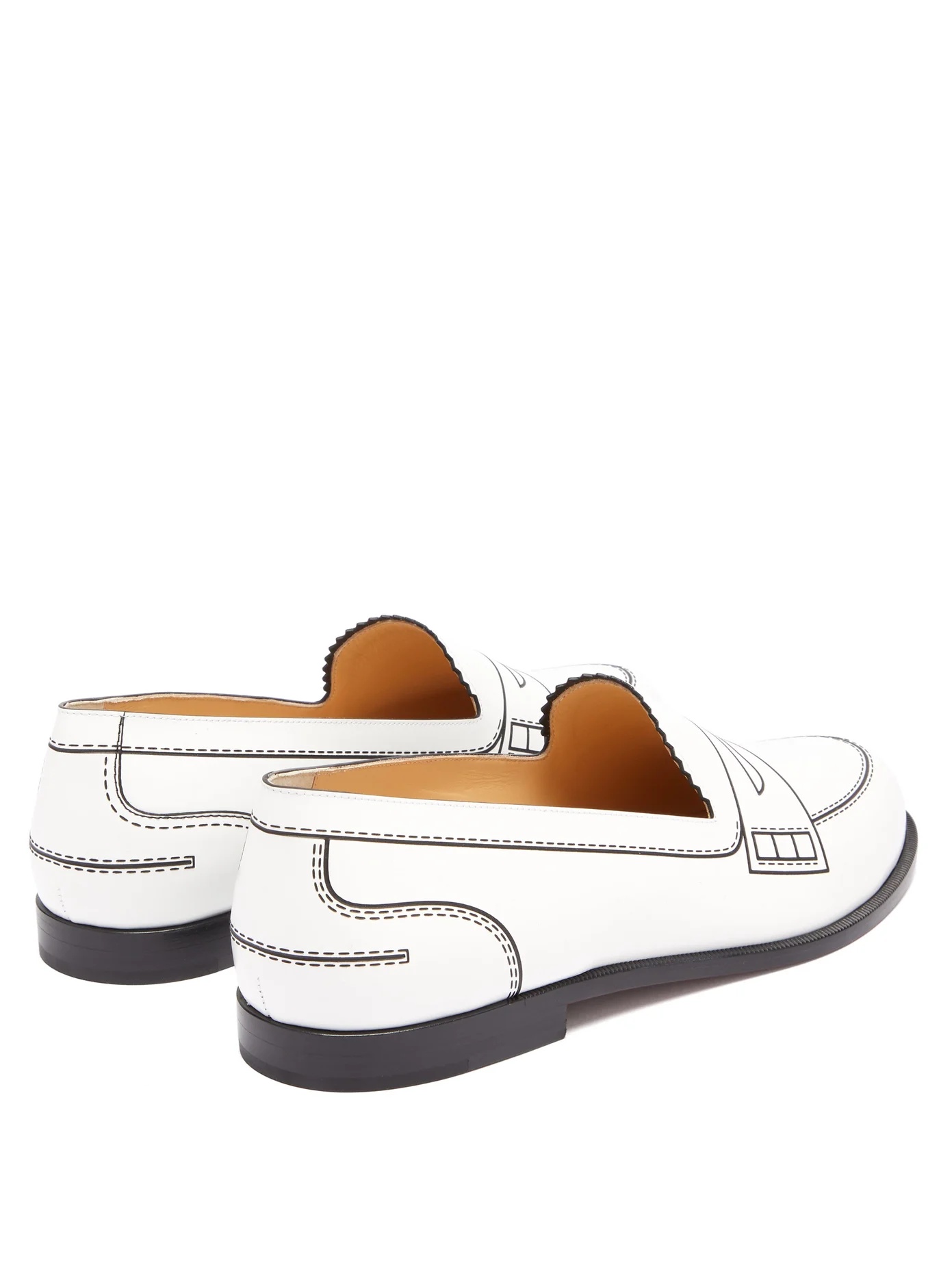 Mocalaureat trompe l'oeil leather penny loafers - 4