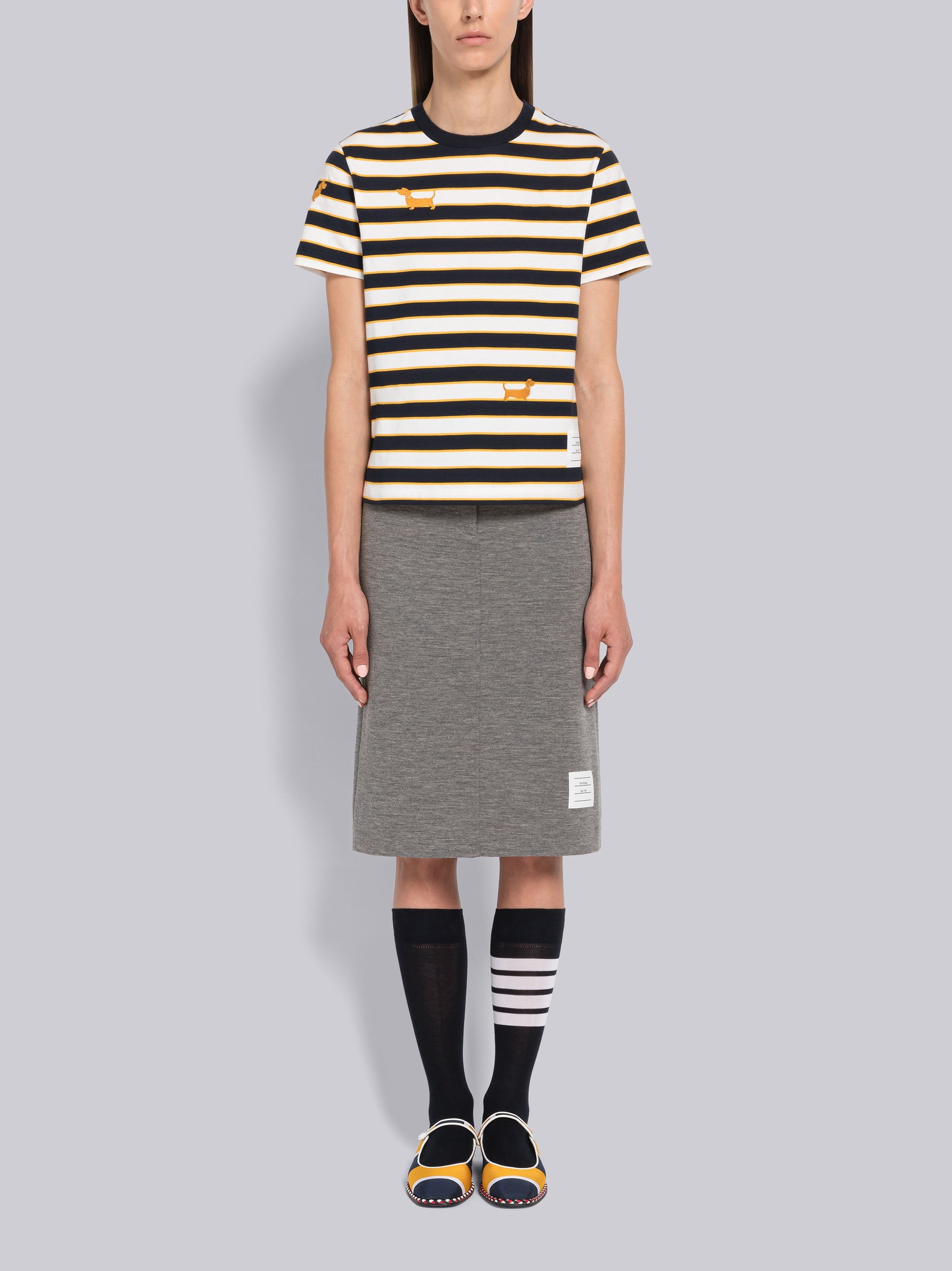 Stripe Jersey Hector Icon Side Slit Tee - 4