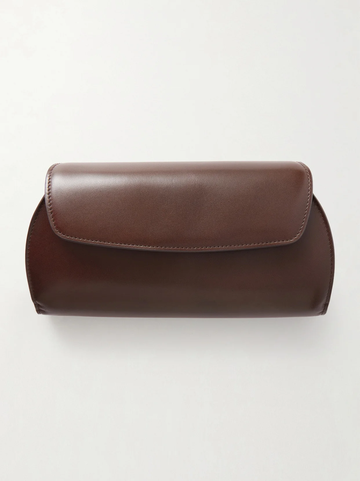 Curved Leather Clutch - 1