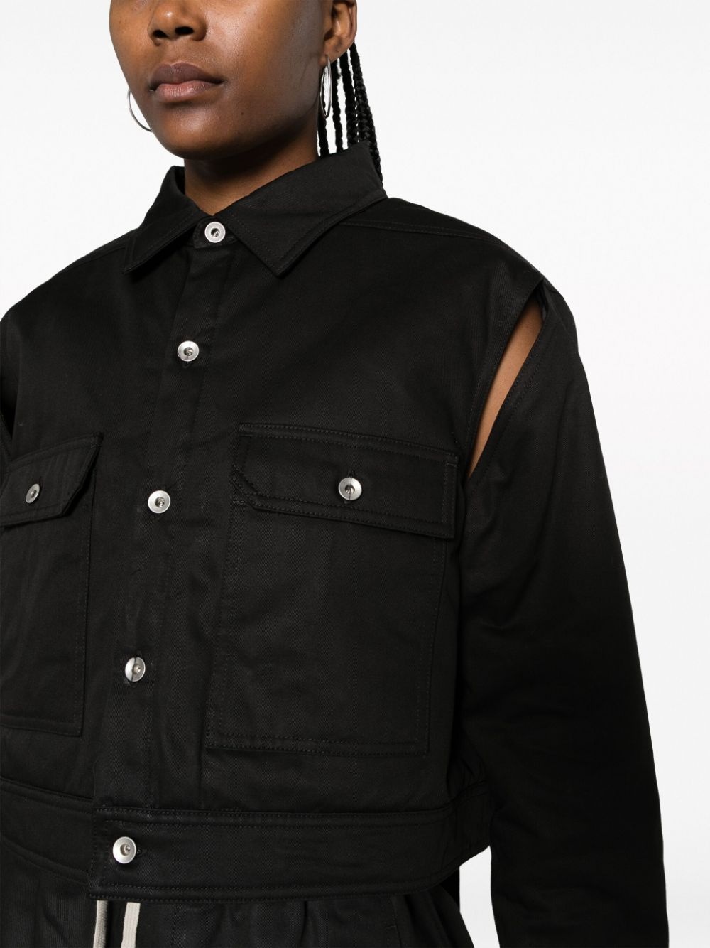 cut-out cropped jacket - 5