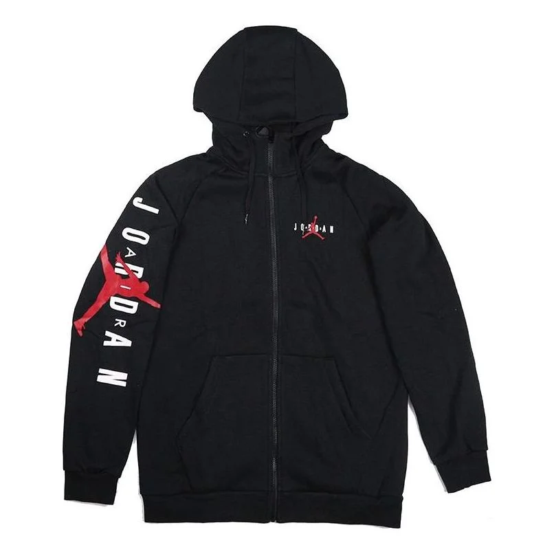 AIR JORDAN hooded fleece casual Jacket Black CQ7706-010 - 1