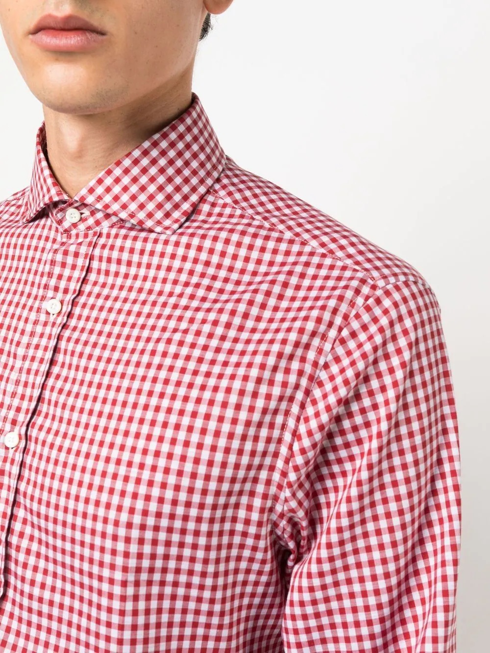 gingham-print button-up shirt - 5