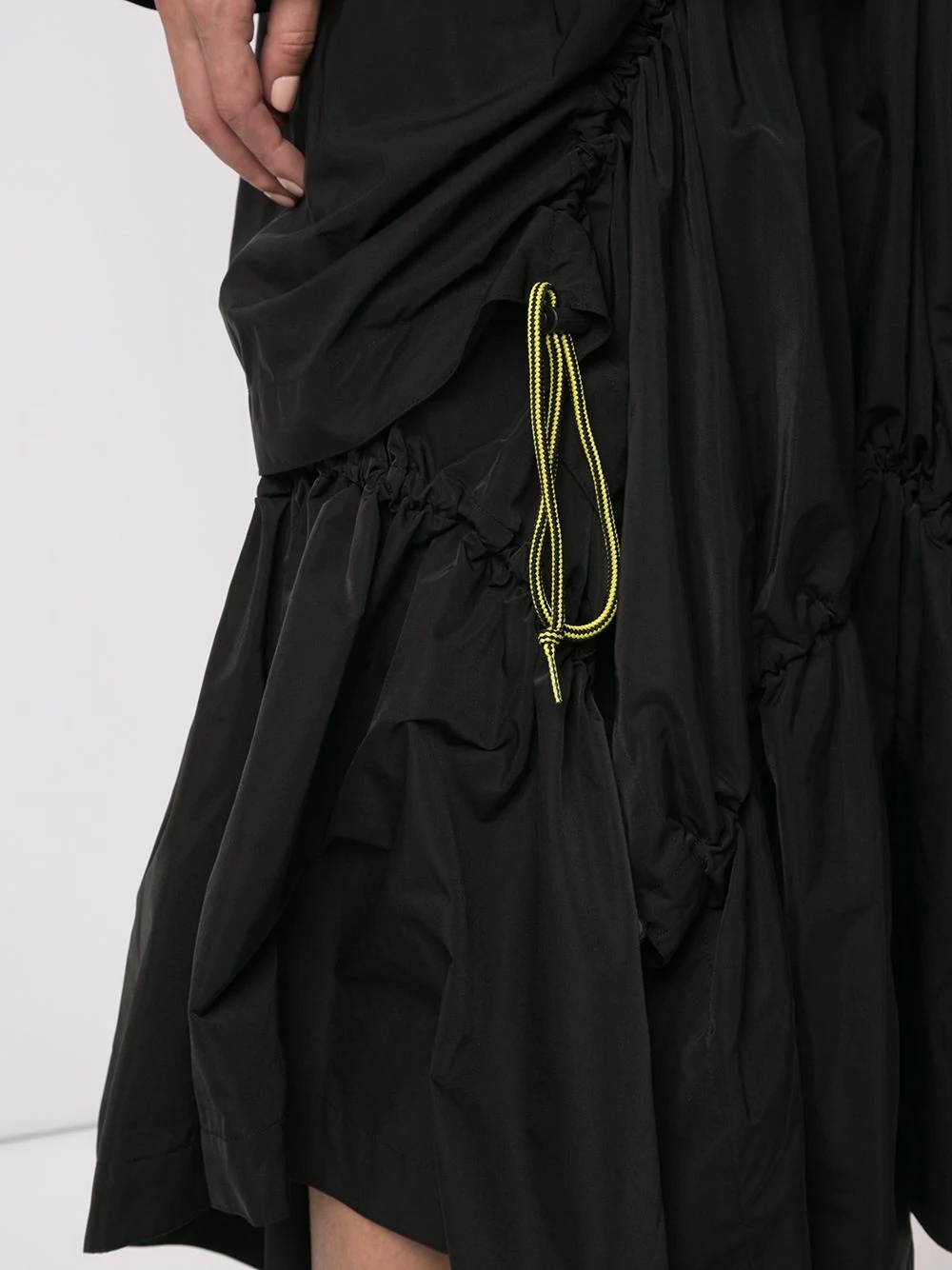 draped drawstring parachute skirt - 5