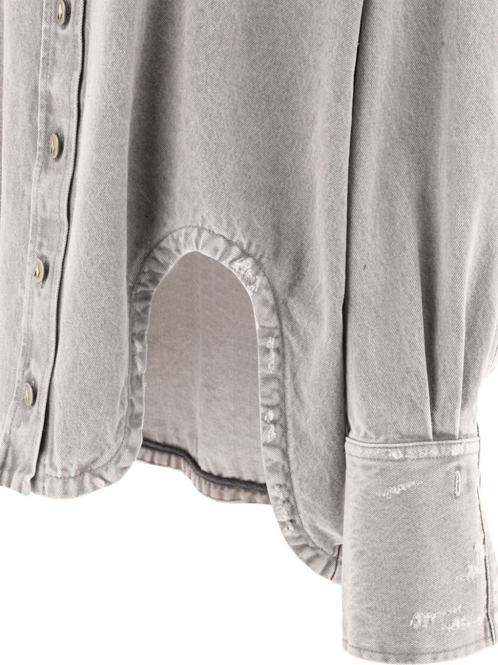 cut-out detail asymmetric collar shirt - 4
