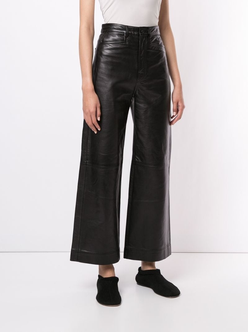 high-rise leather culottes - 5