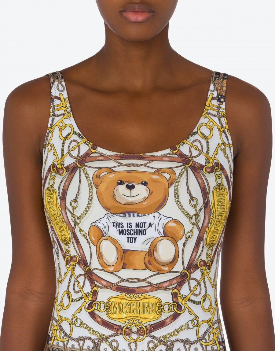 MILITARY TEDDY SCARF ONE-PIECE SWIMSUIT - 4