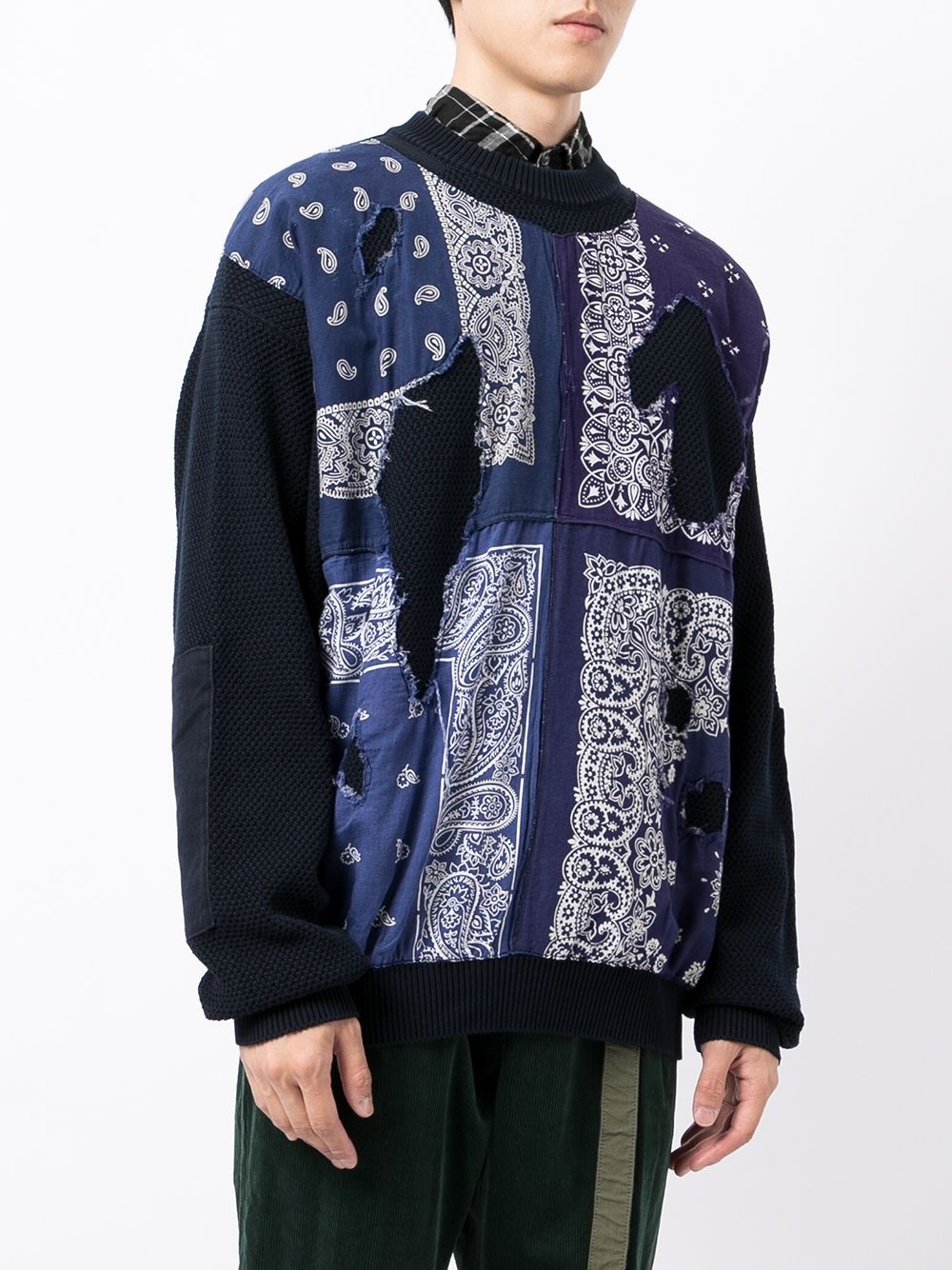 paisley-print crew neck sweatshirt - 3