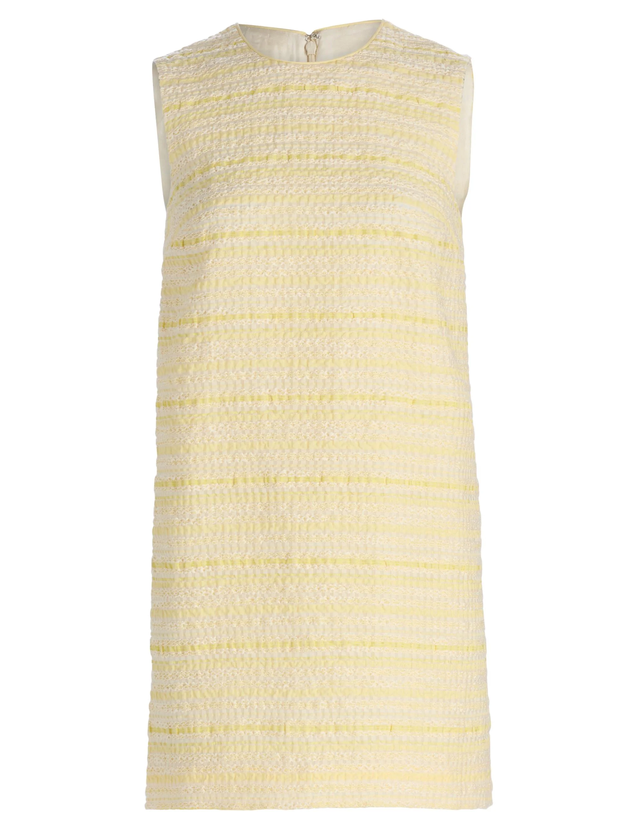 Women's Daisy Textured Striped Organza Shift Minidress - Lemon Yellow - 1