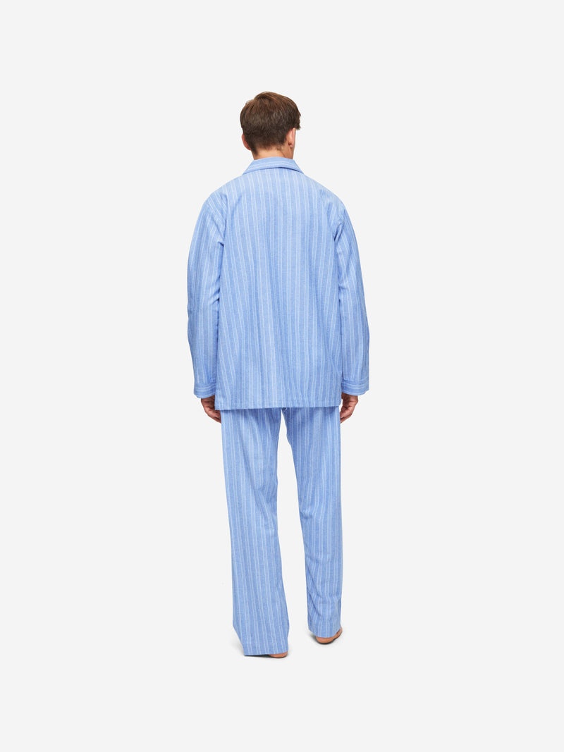Men's Classic Fit Pyjamas Arran 20 Brushed Cotton Blue - 4