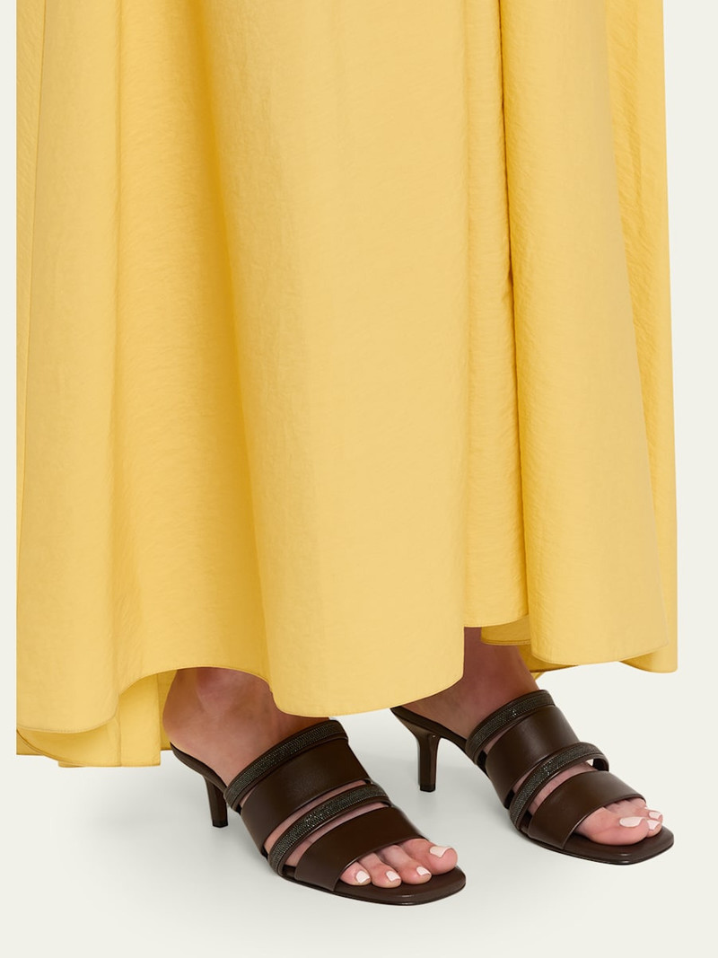 Brunello Cucinelli 50mm Monili Strappy Leather Mule Sandals outlook