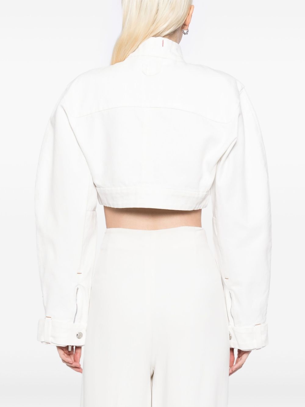 zip-up cropped jacket - 4