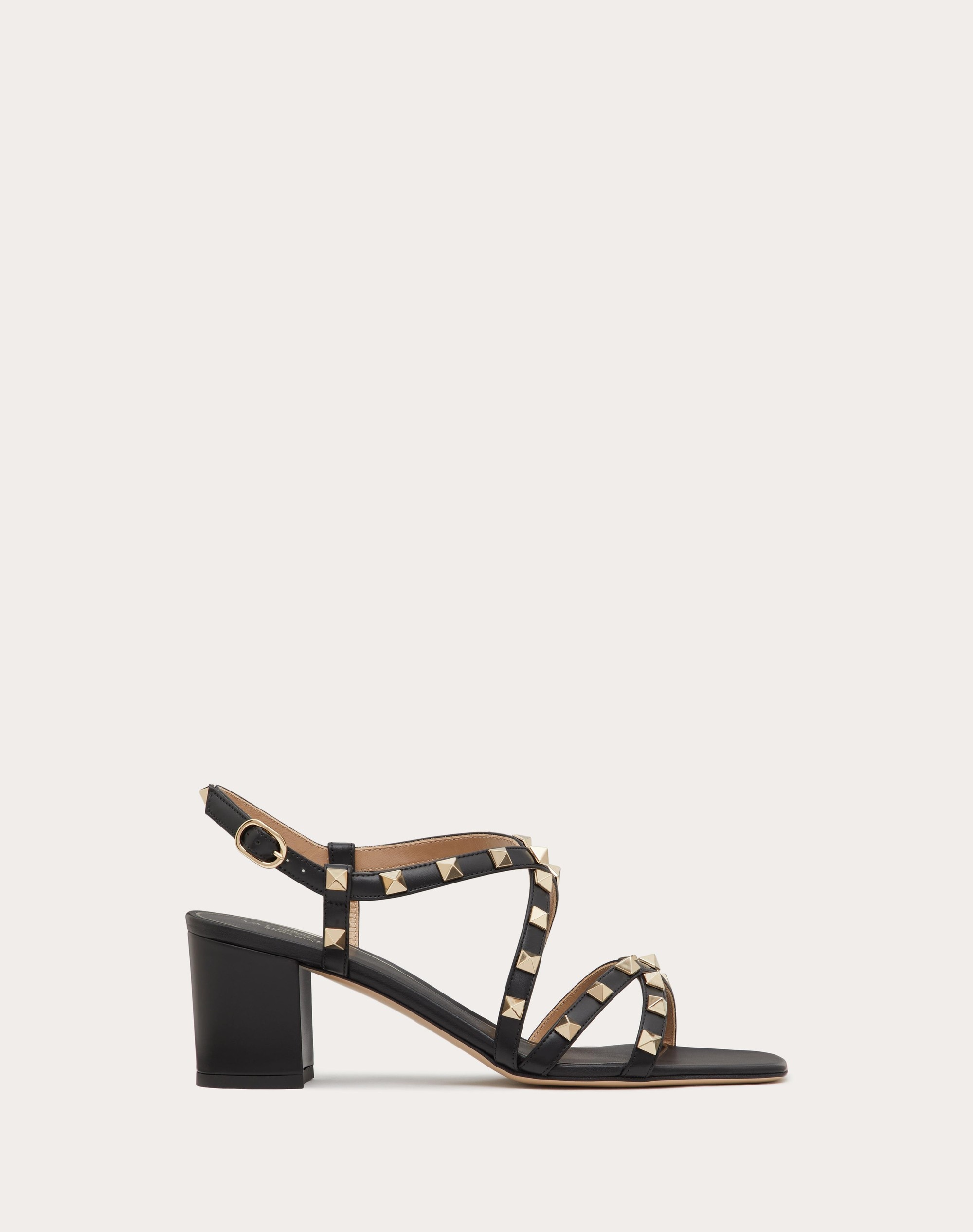 ROCKSTUD CALFSKIN SANDAL WITH STRAPS 60MM - 1