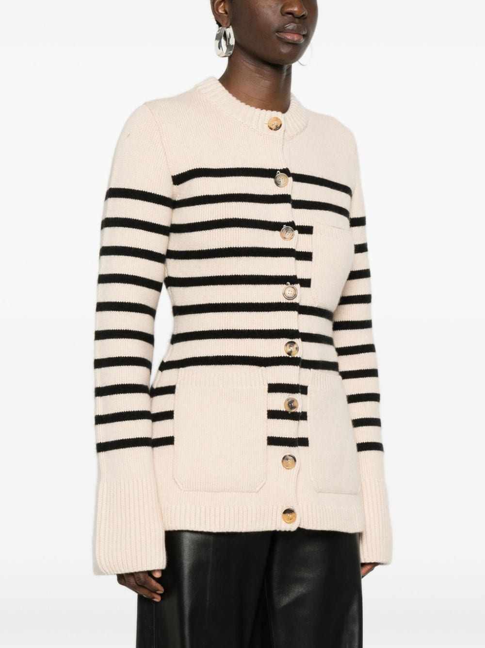 striped long-sleeve cardigan - 3