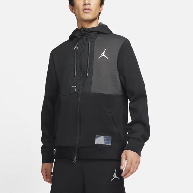 Air Jordan MENS Full-zipper Knit Hooded Jacket Black CV2329-010 - 3