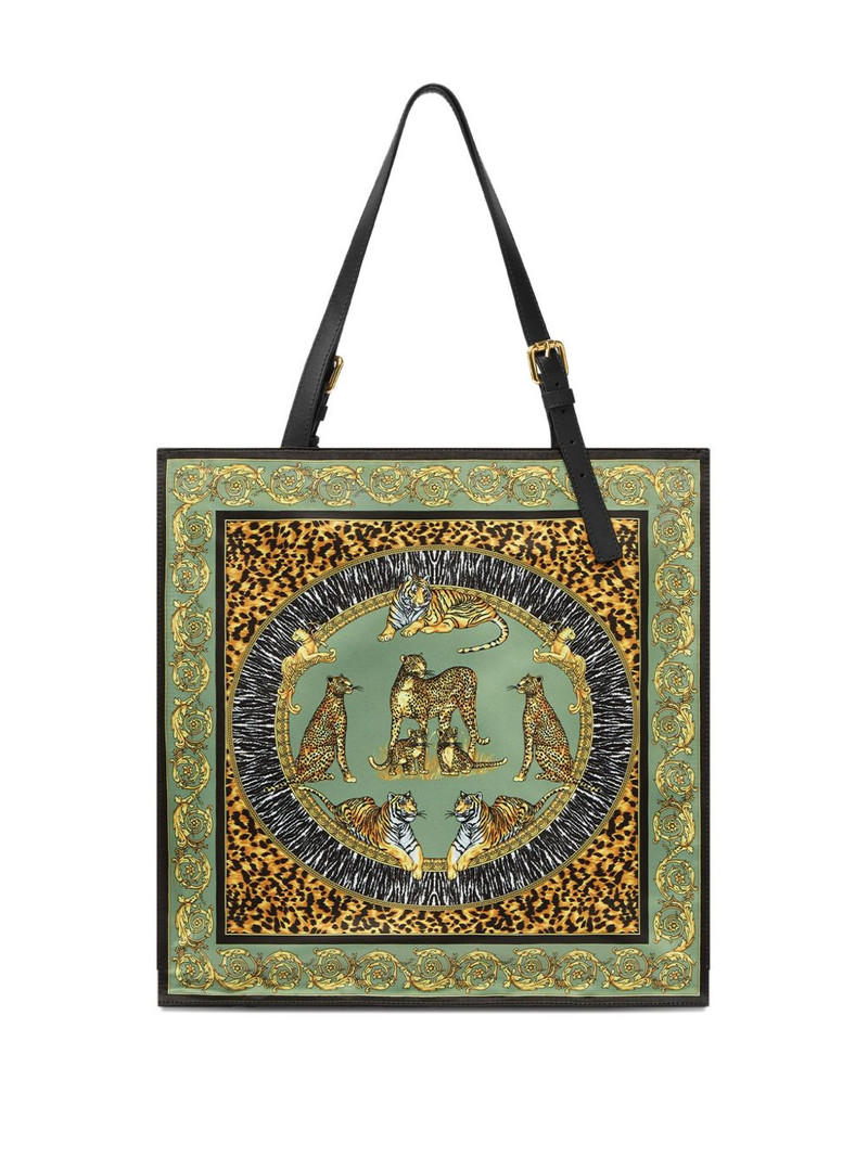 VERSACE animal-print baroque tote bag outlook