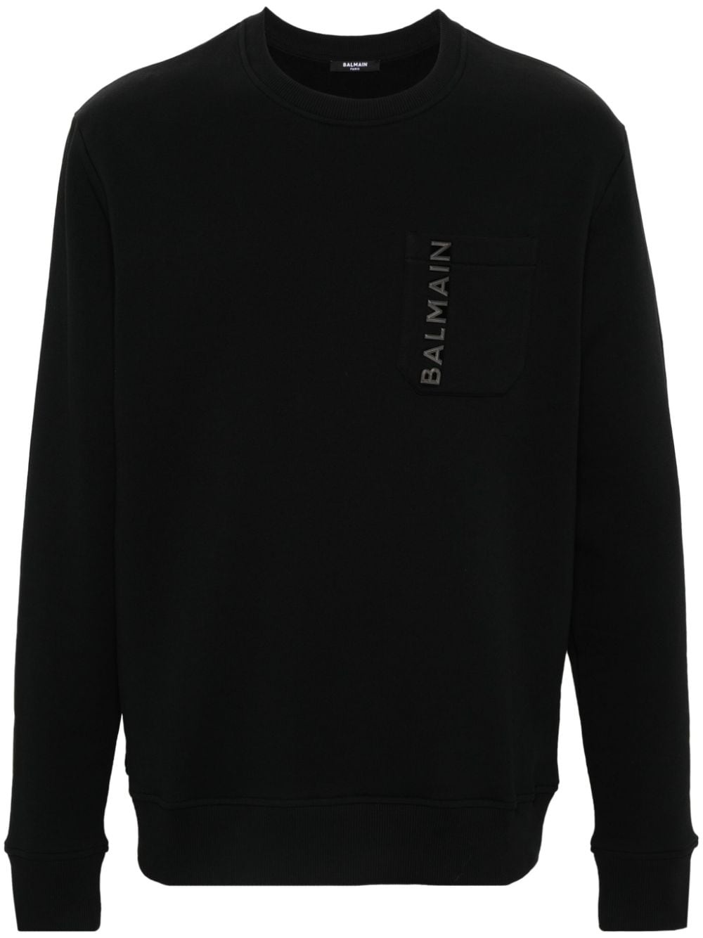 logo-lettering cotton sweatshirt - 1