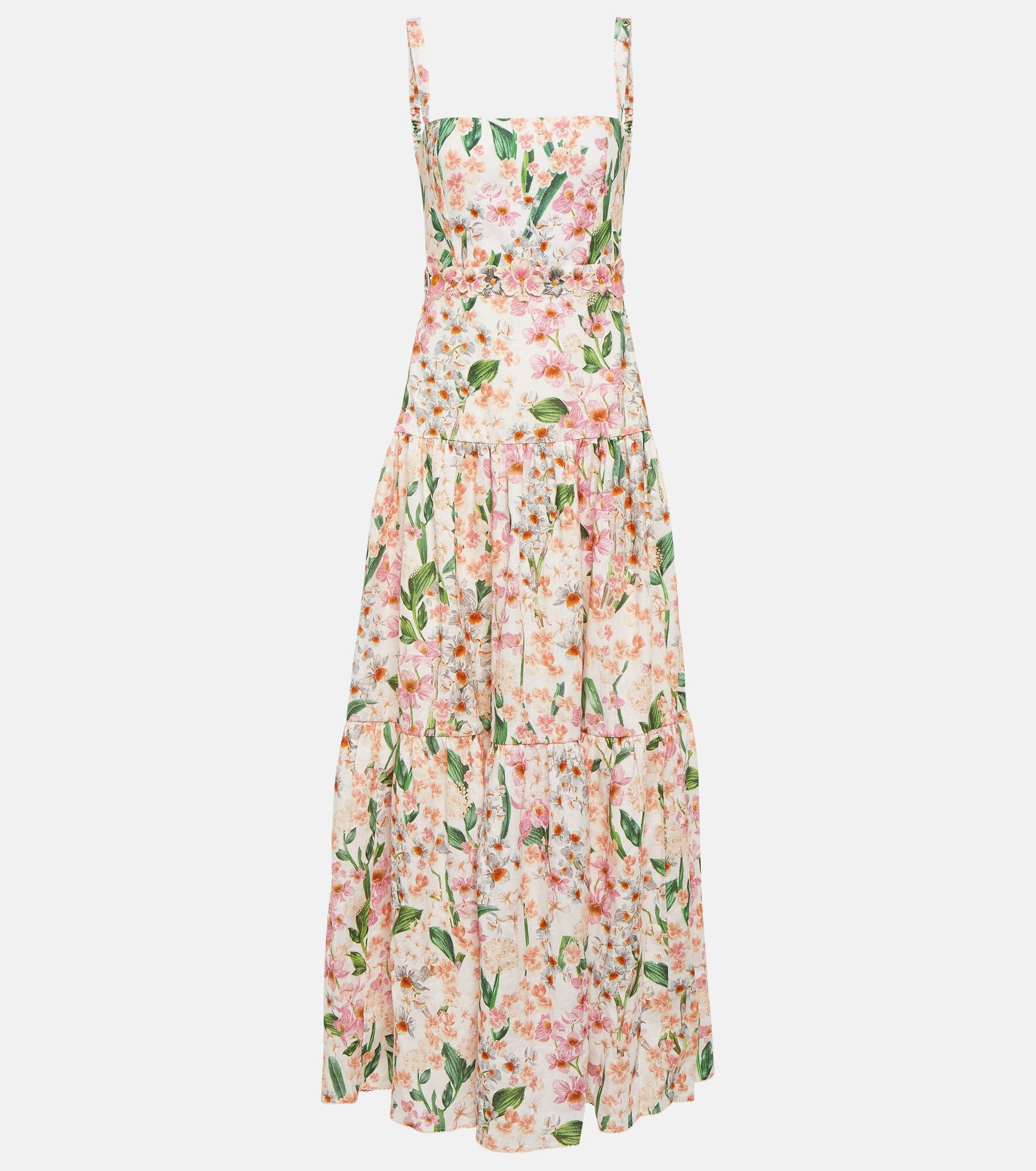 Lima print linen maxi dress - 1