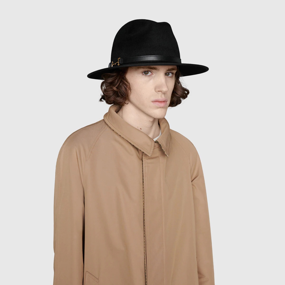 Felt hat with leather detail - 5