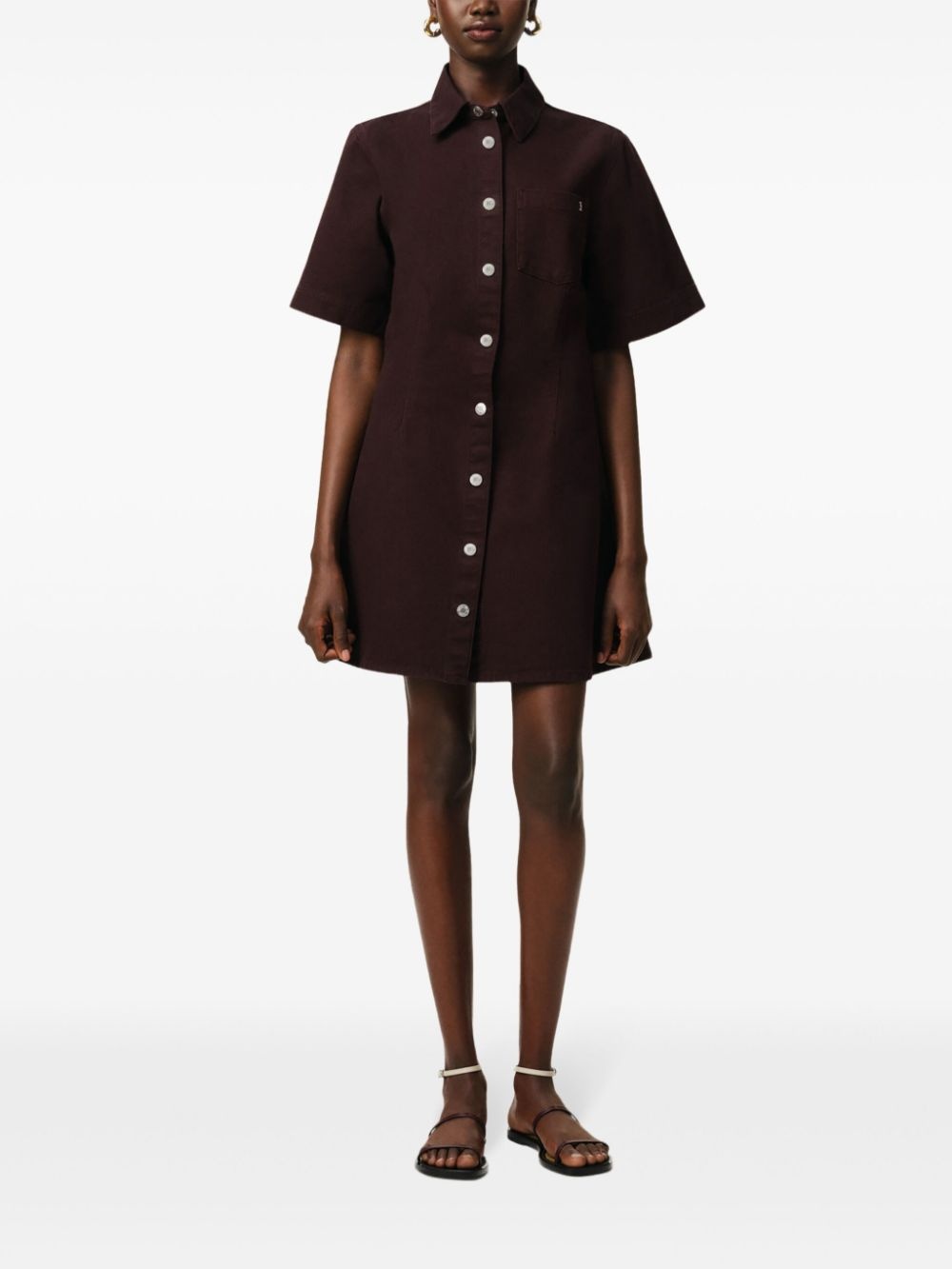 short-sleeve shirt dress - 2