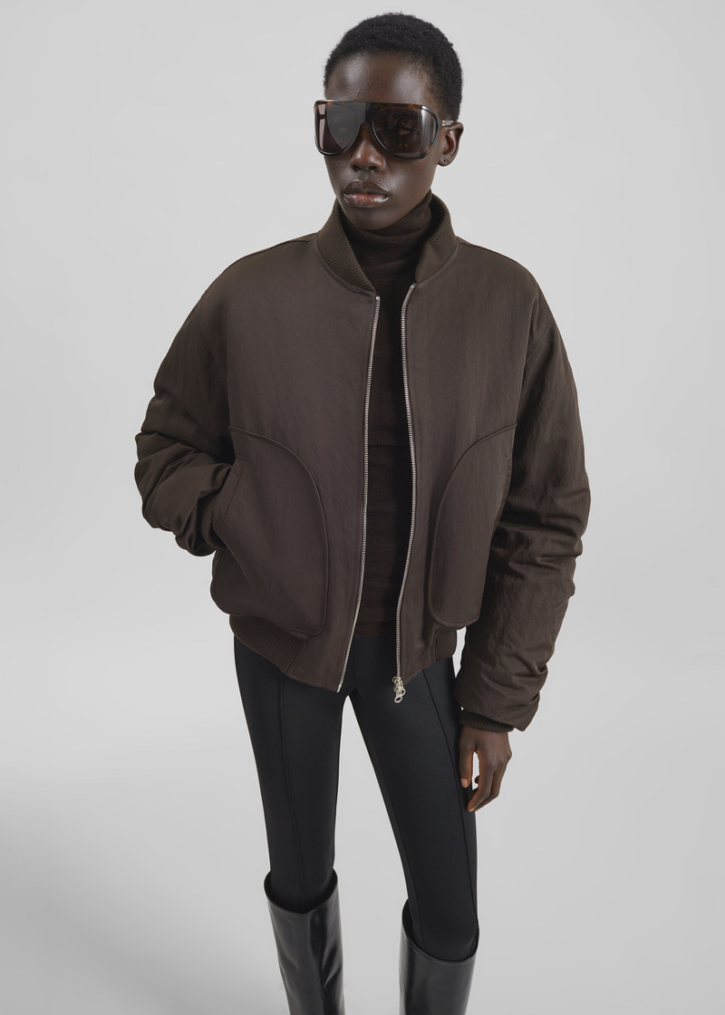 Valdres Padded Bomber Jacket - Brown 4