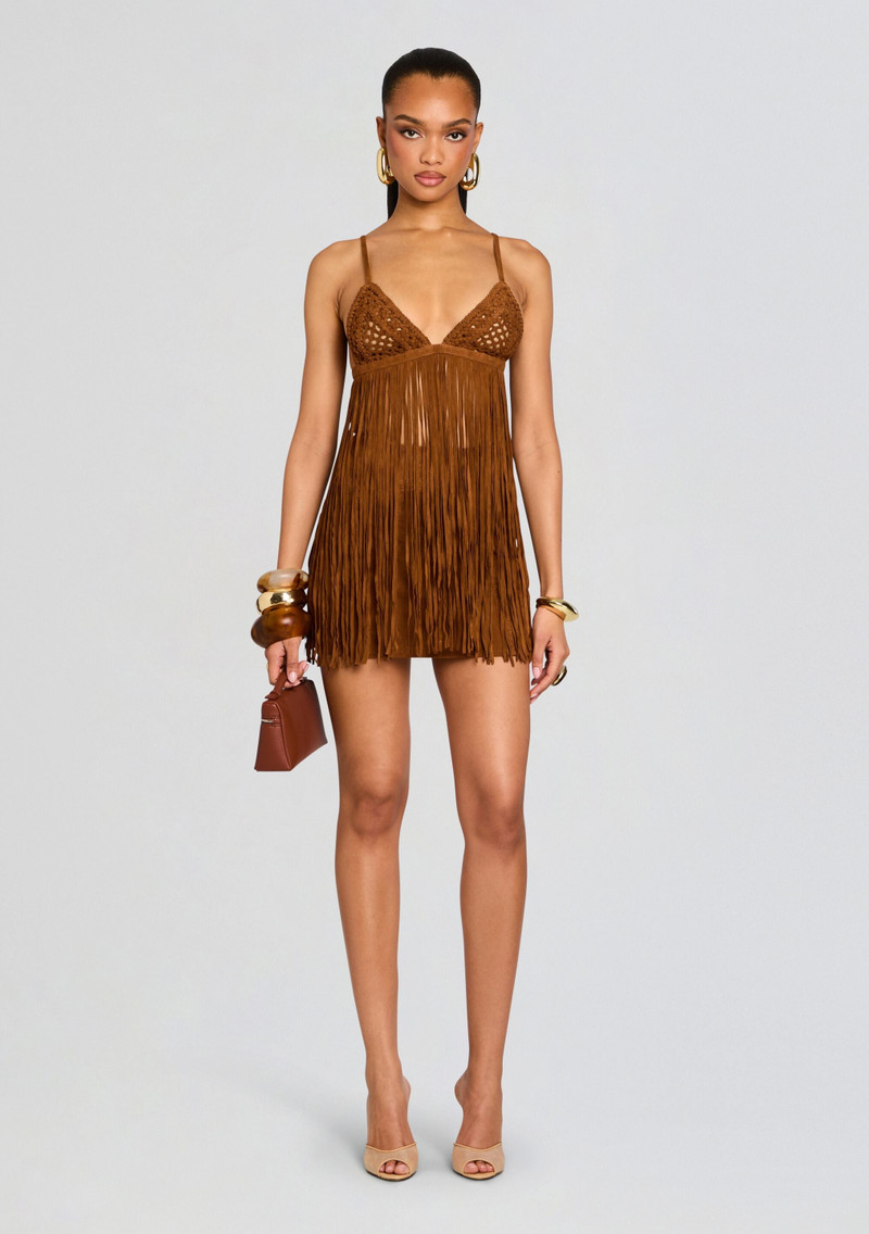 RETROFÊTE JACINTA SUEDE FRINGE BRA outlook