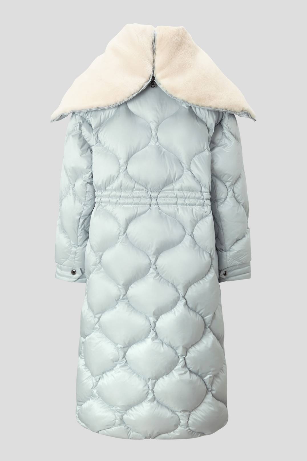 VALLY LAMBSKIN DOWN COAT IN ICE BLUE - 9