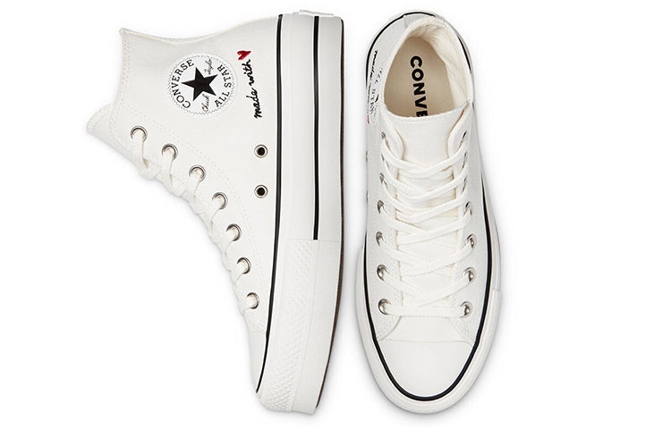 (WMNS) Converse Chuck Taylor All Star Lift High 'Valentine's Day - Vintage White' 571119C - 5
