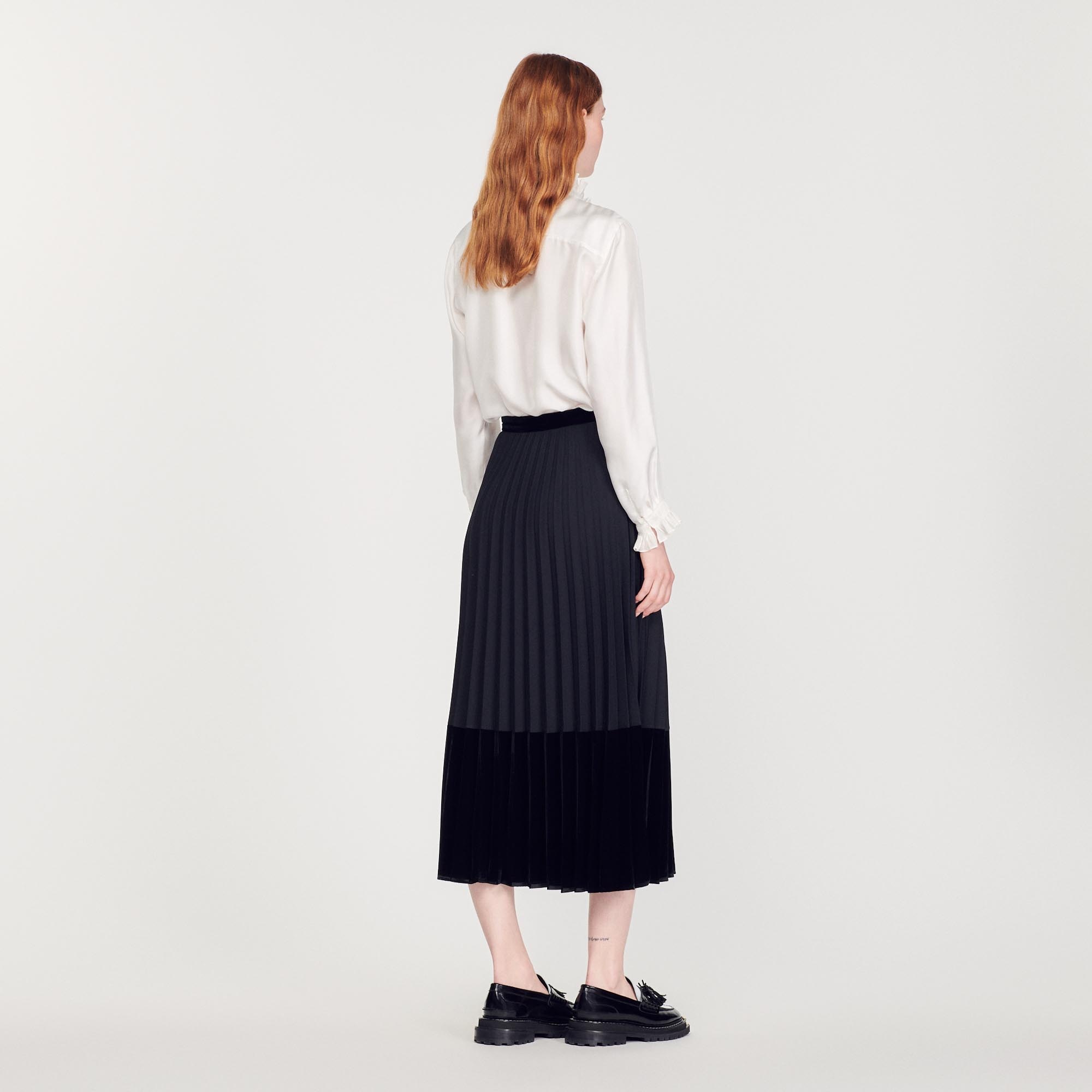 Long pleated wrapover skirt - 6