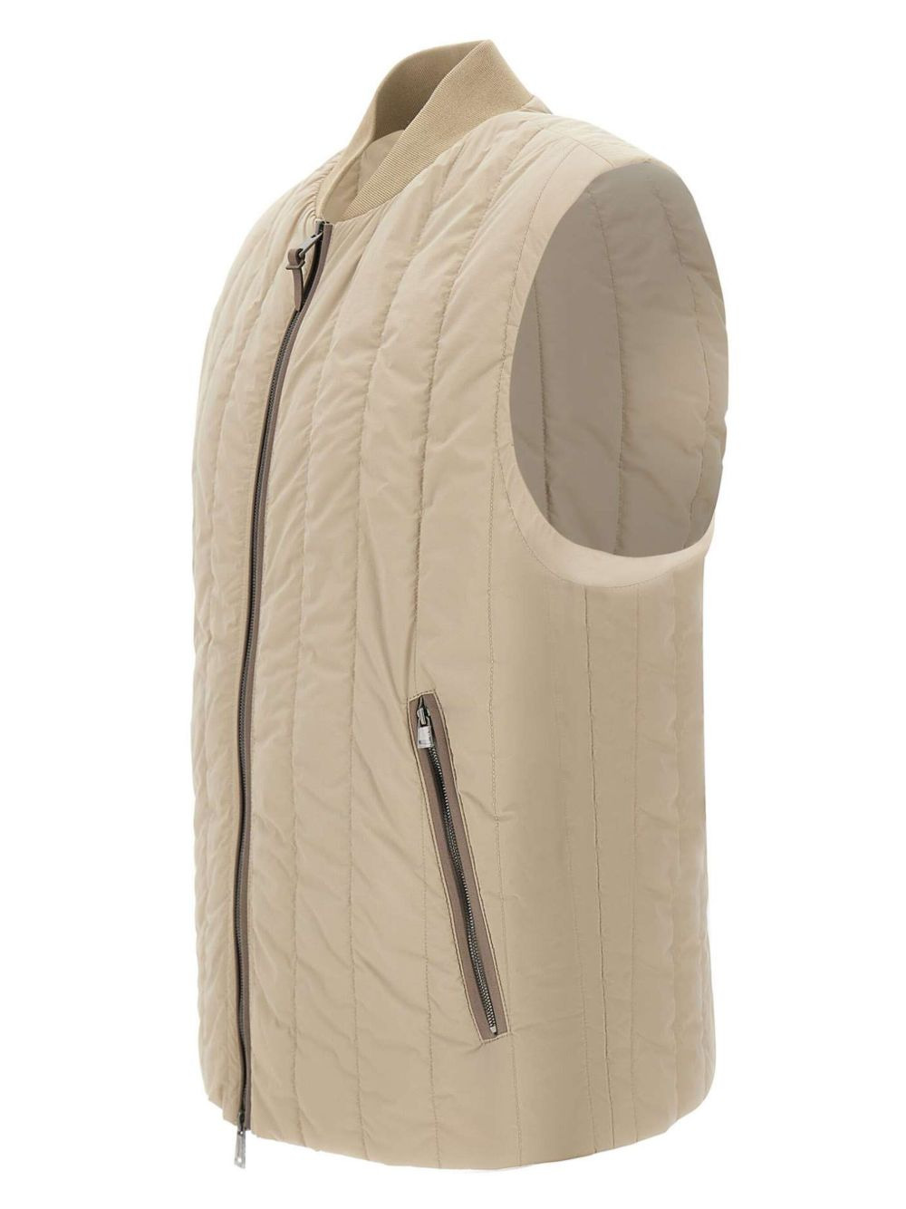 quilted zip-front gilet - 3