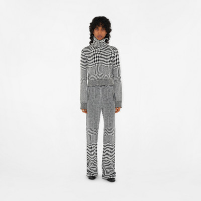 Burberry Warped Houndstooth Wool Blend Trousers outlook
