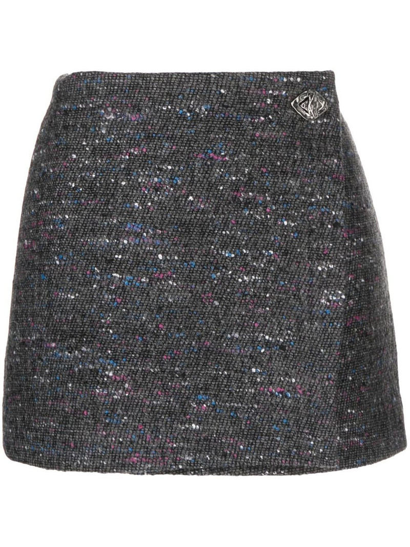 tweed wrap mini skirt 1