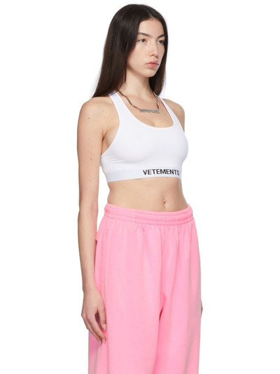 VETEMENTS White Logo Sports Bra outlook