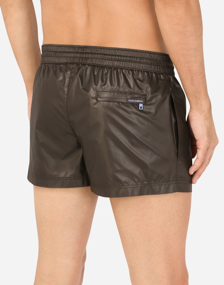 Short swim trunks with heraldic patch - 5