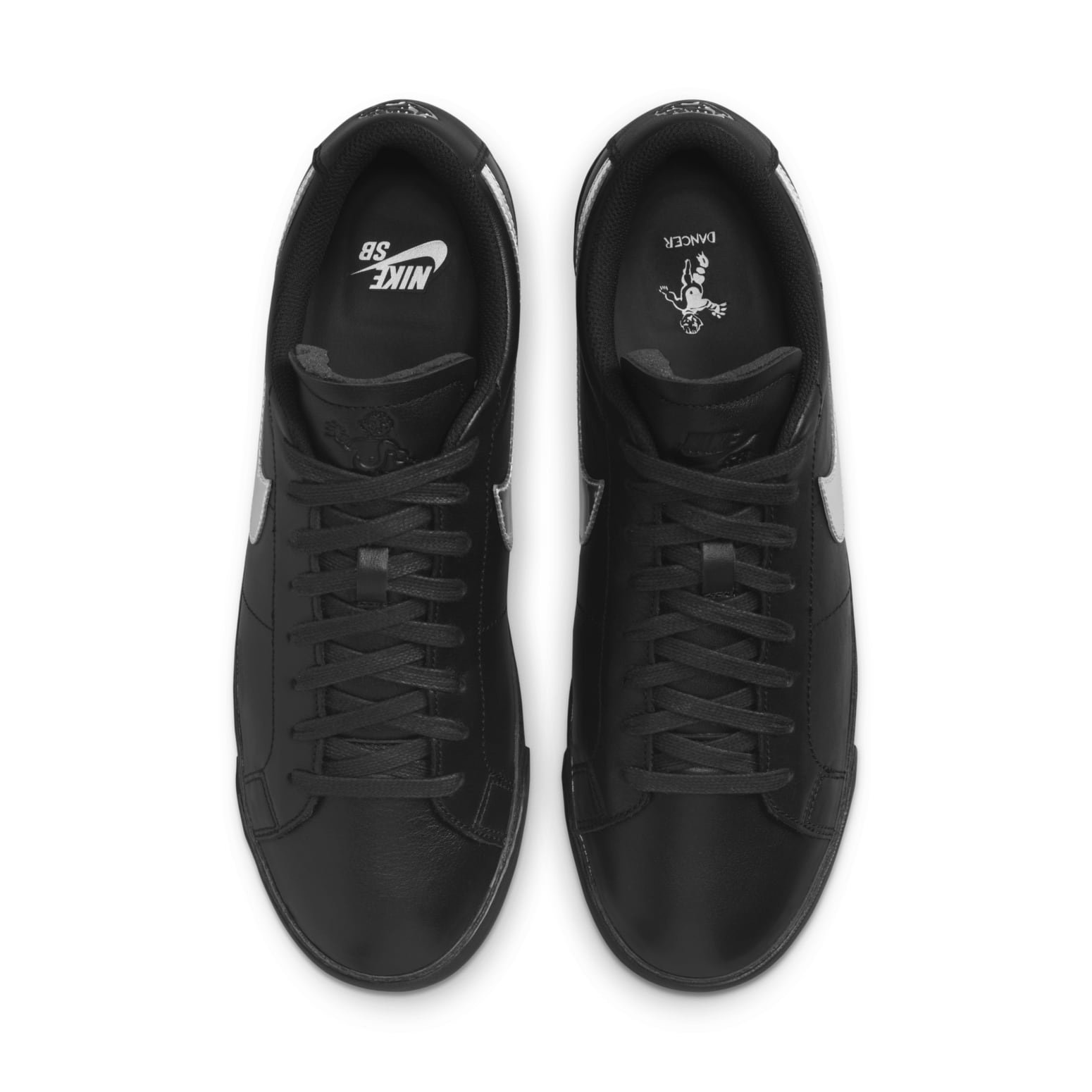 Nike x Dancer Skateboards SB Zoom Blazer Low 'Black Metallic Silver'  HJ6703-001 - 3