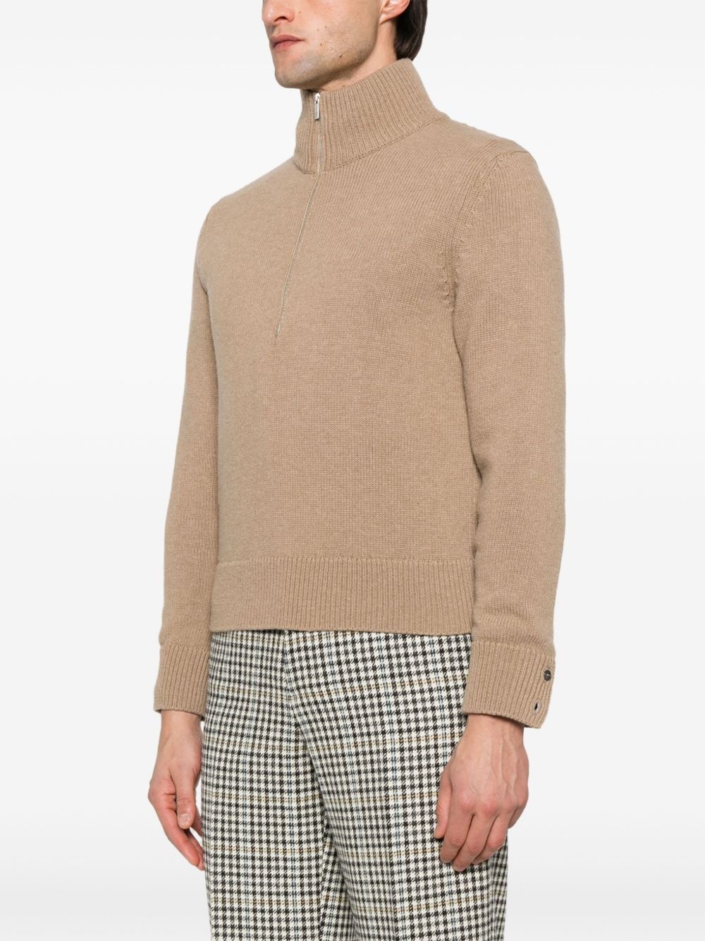 intarsia half-zip sweater - 4