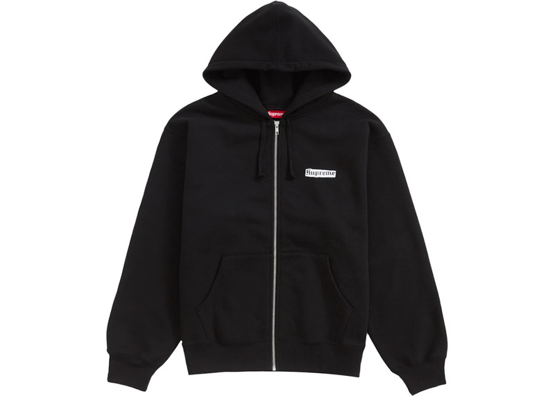 Supreme Spread Zip Up Hooded Sweatshirt Black - 1
