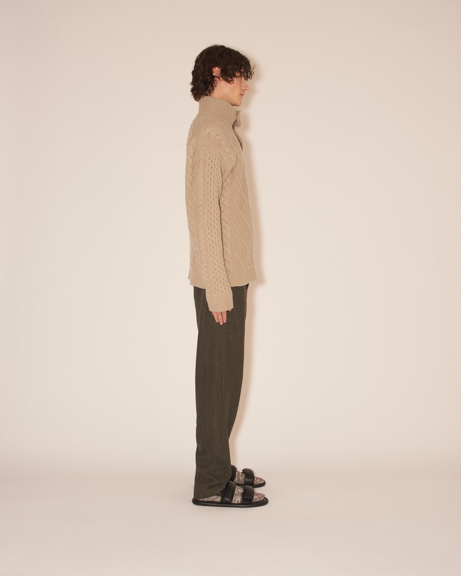 BATU CABLE - Cable knit cashmere jumper - Clay - 5