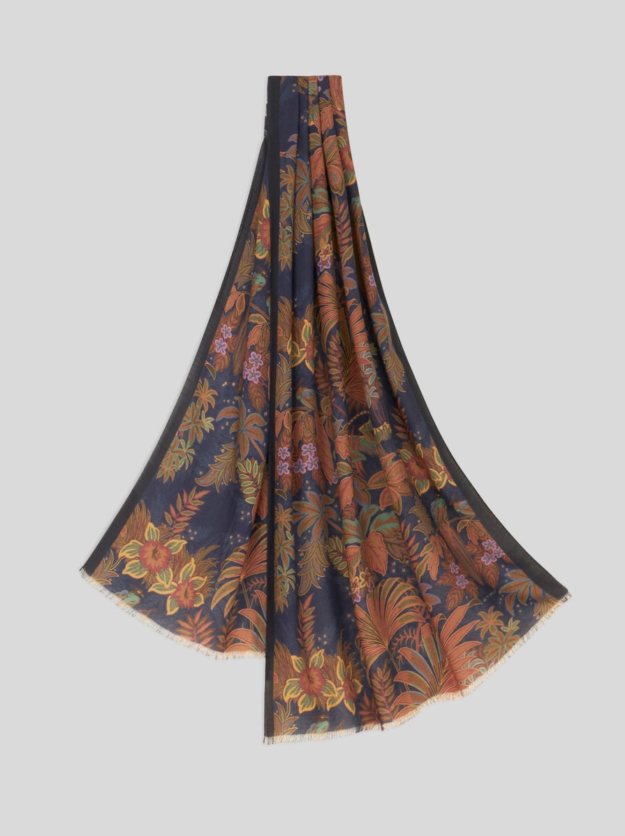 FLORAL FOLIAGE SCARF - 1