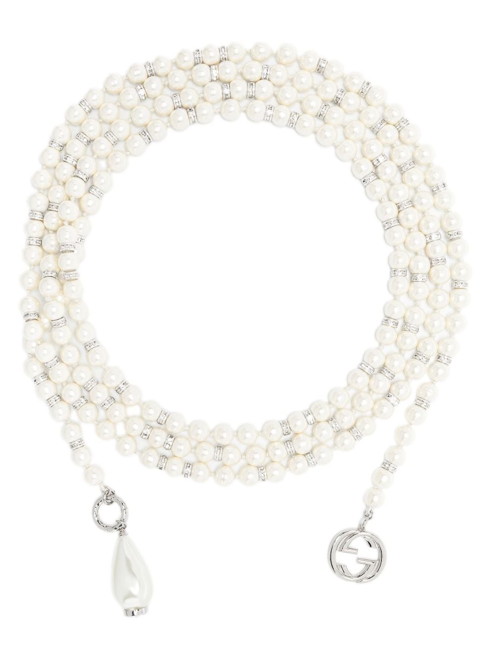 Interlocking G wrap pearl necklace - 1