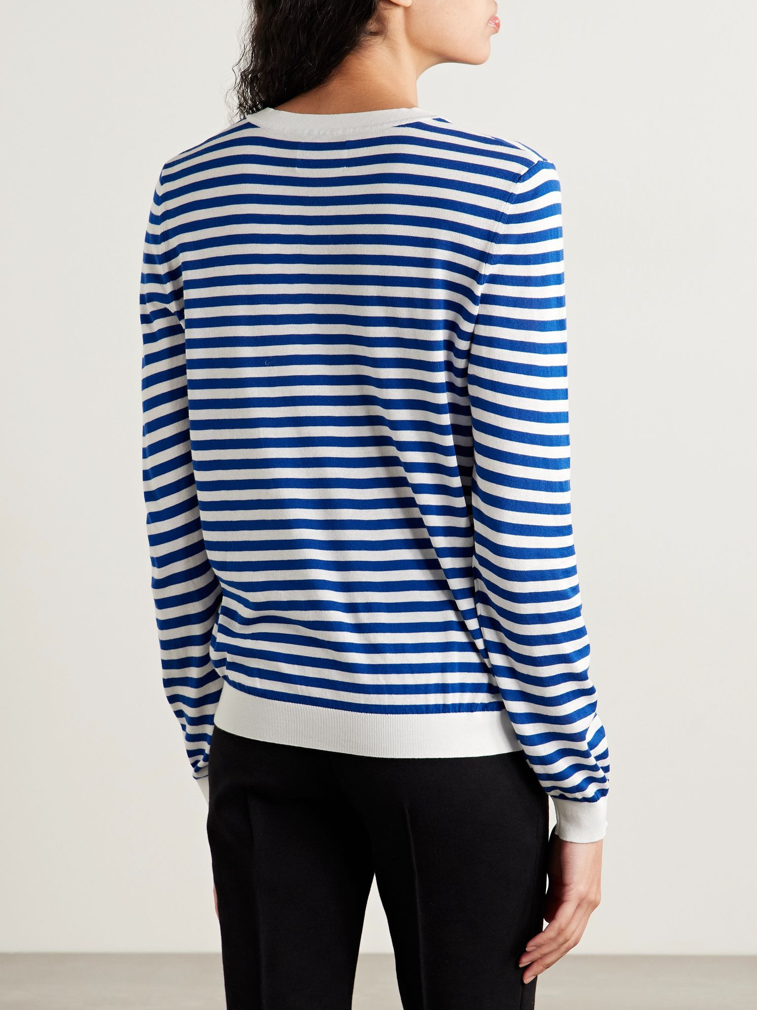 Alex striped cotton top Navy - 4