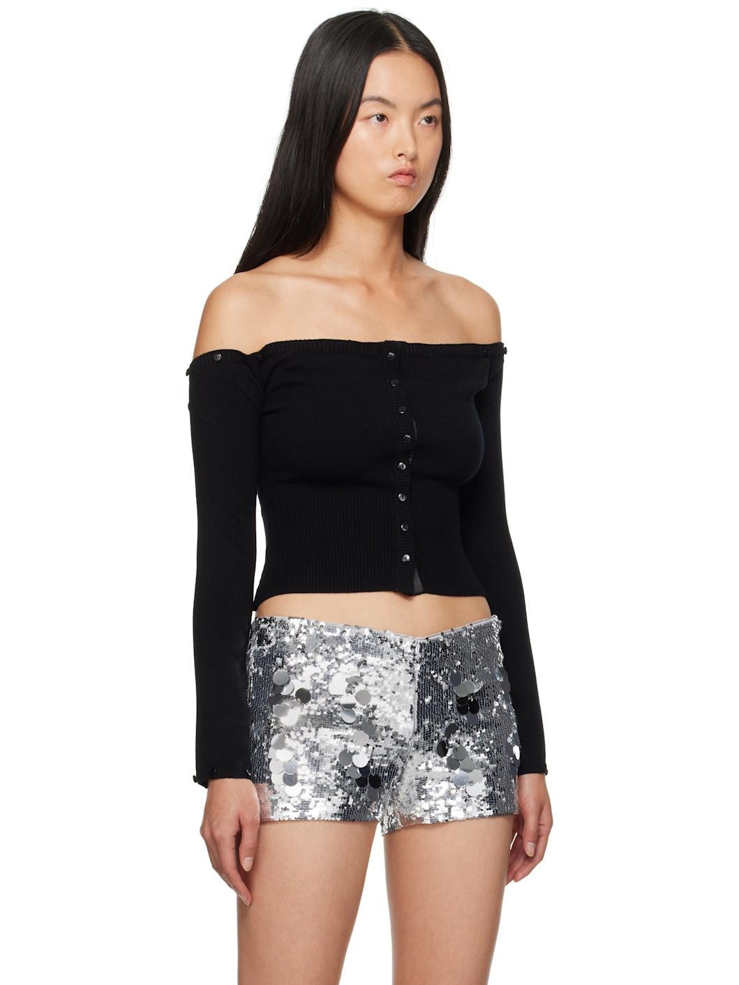 Black Faux Fur Cardigan - 4