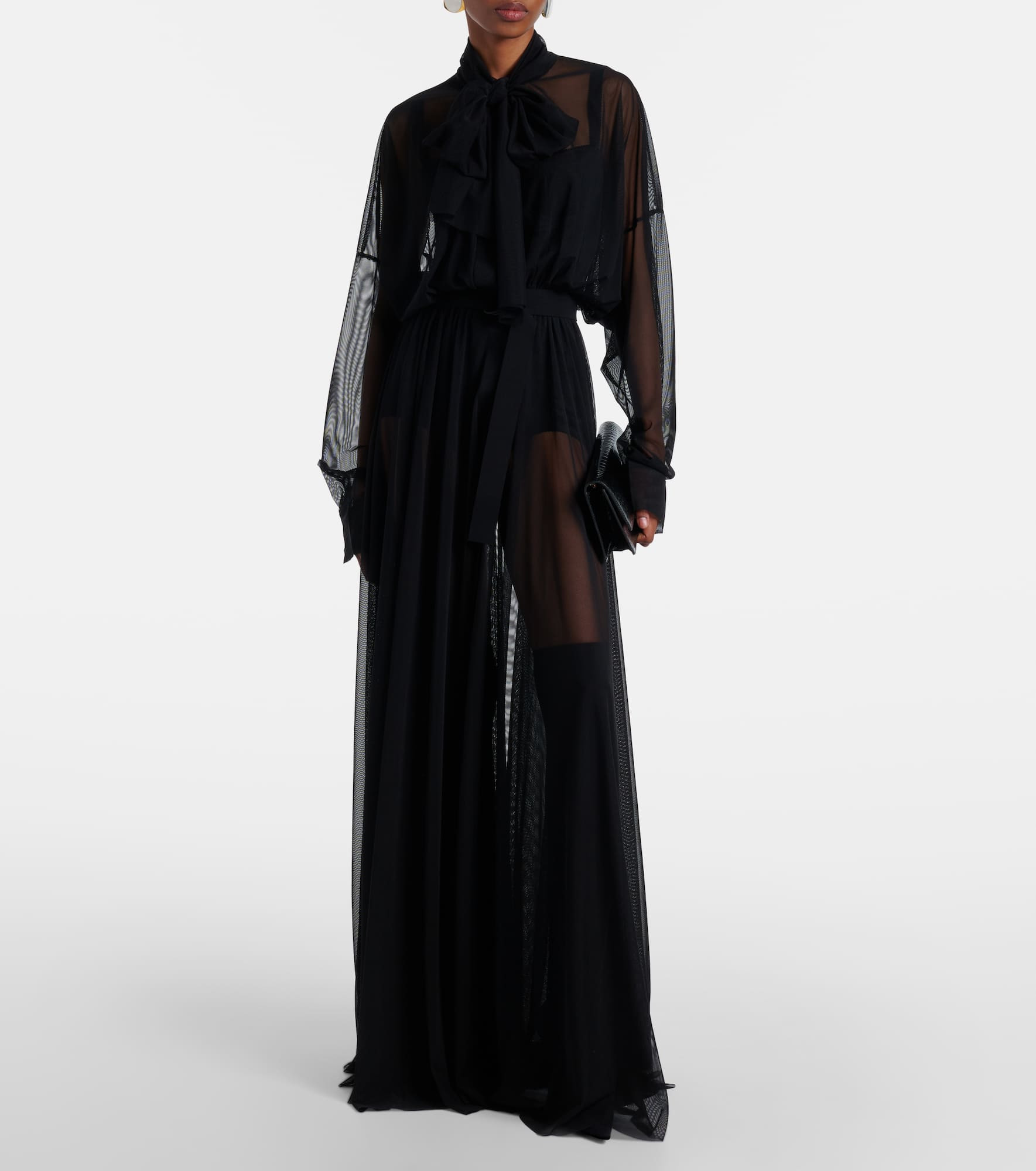 Bow-detail flared gown - 2
