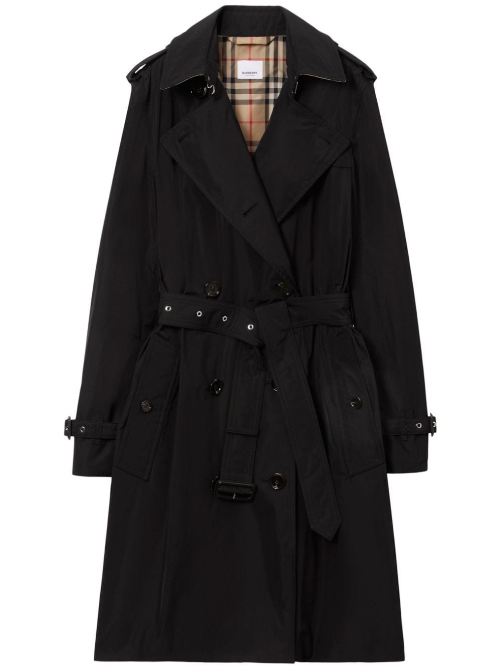 Burberry check-panel Trench Coat - Farfetch