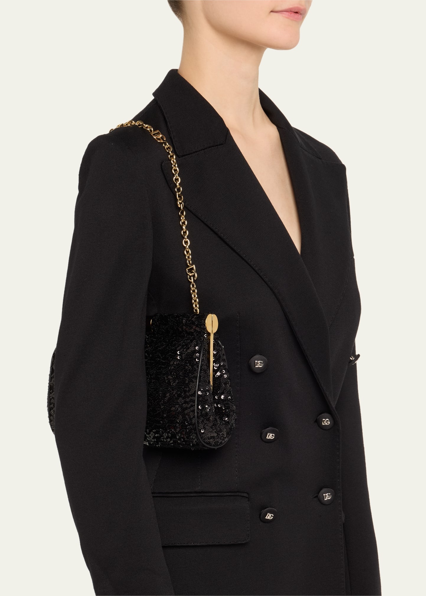 Marlene Medium Sequined Clutch Bag - 2
