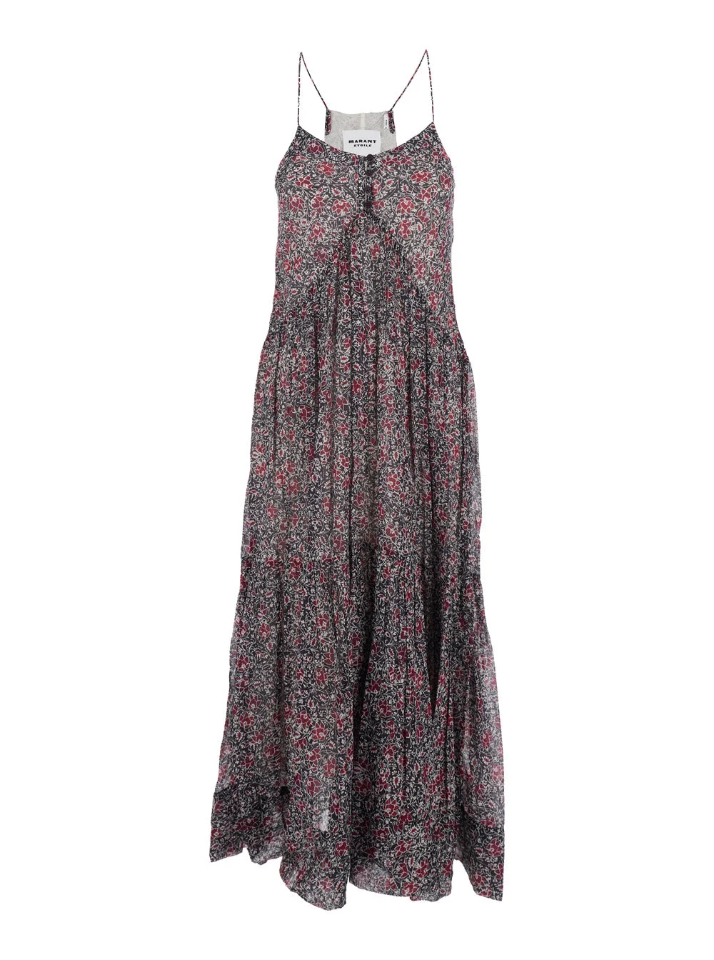 Isabel Marant Etoile Women 'Sabba' Multicolor Long Dress With Straps And All-Over Pattern In Cotton - 1